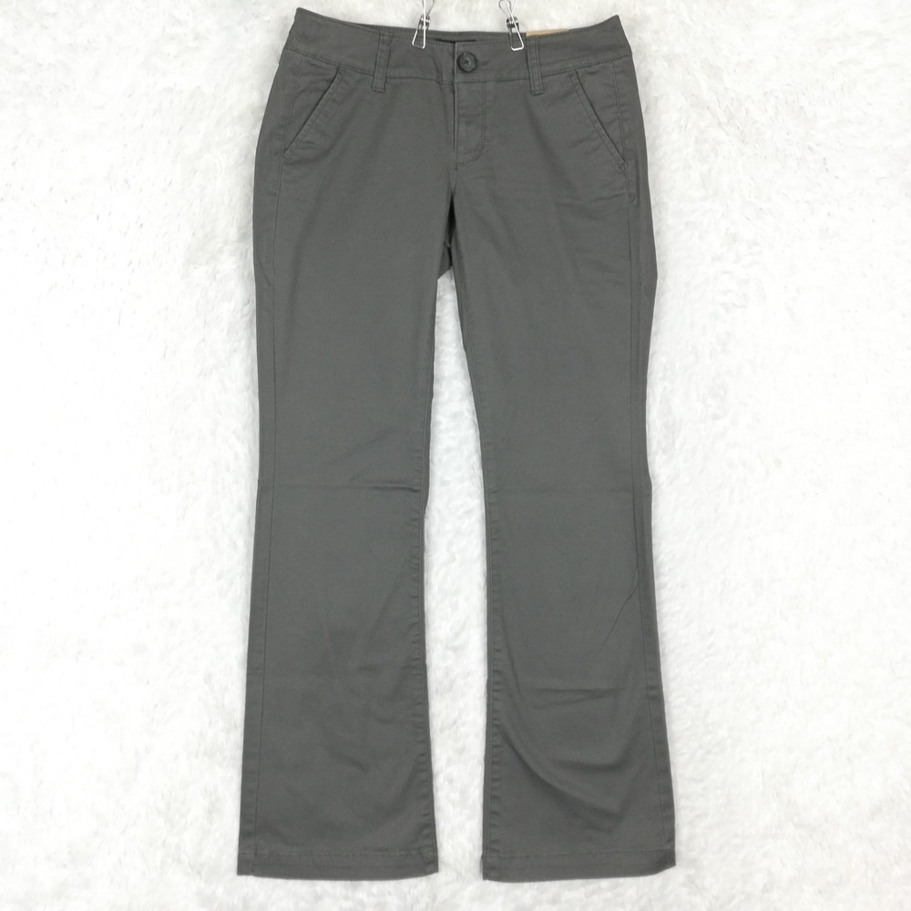 American Eagle Womens Pants Kick Boot Cut Gray Low Rise Stretch Short 2S New‎